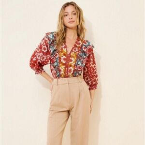 FARM Rio Floral Puff Sleeve Bodysuit